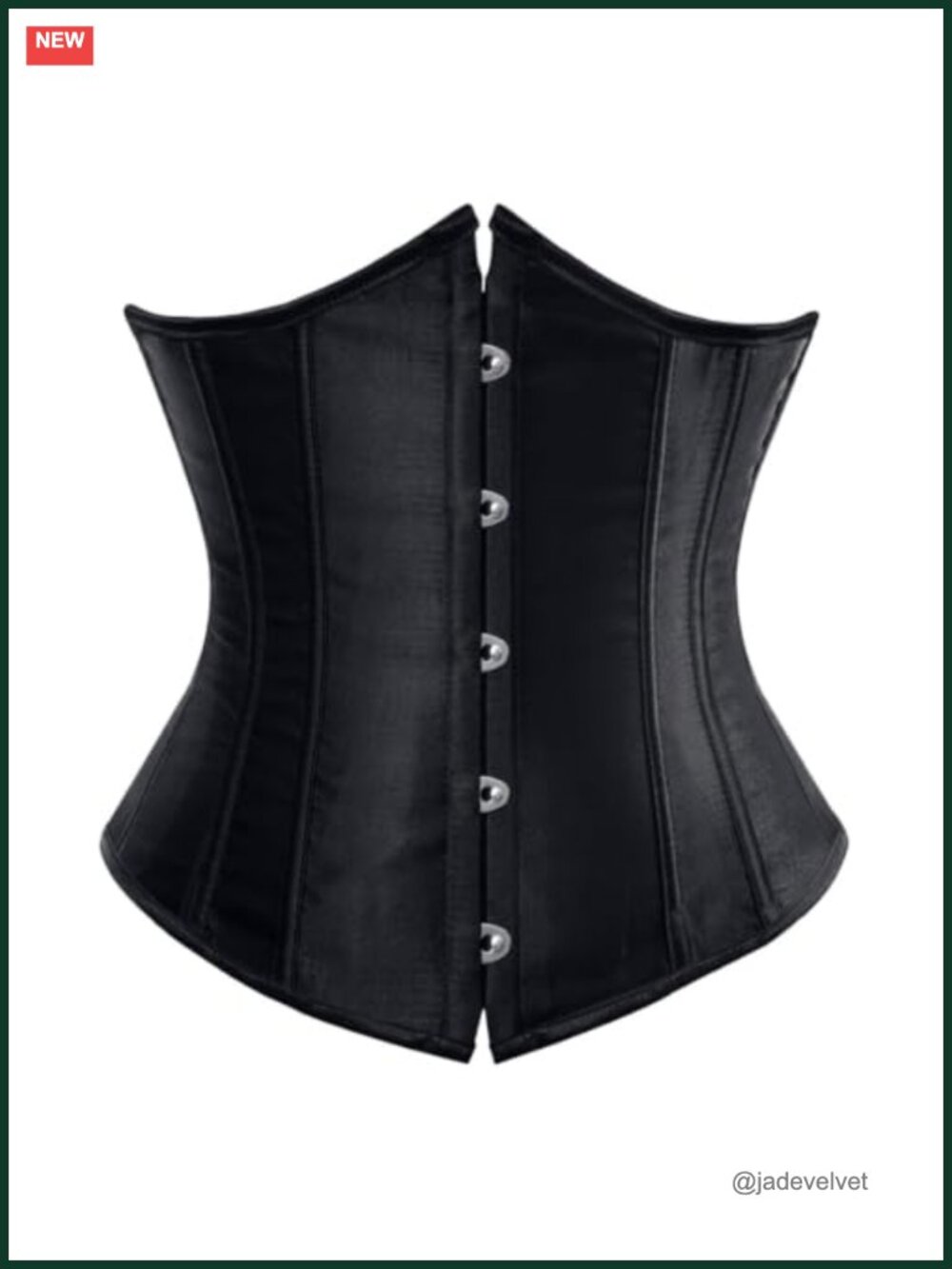 Underbust Corset Lace Up Back Plastic Boning 90% Polyester 10% Spandex